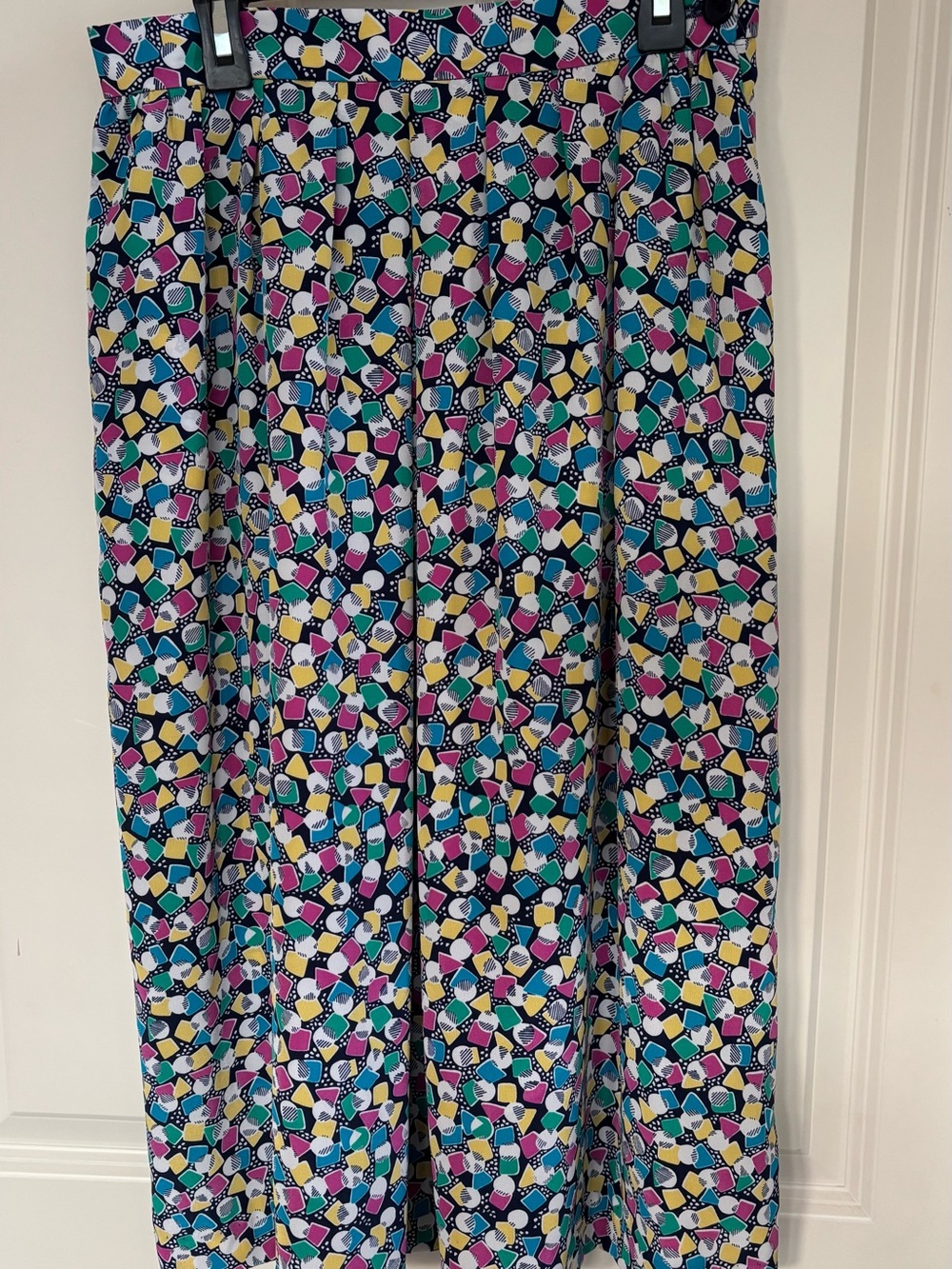 Geo-Print Maxi Skirt in Teal, Purple & Yellow